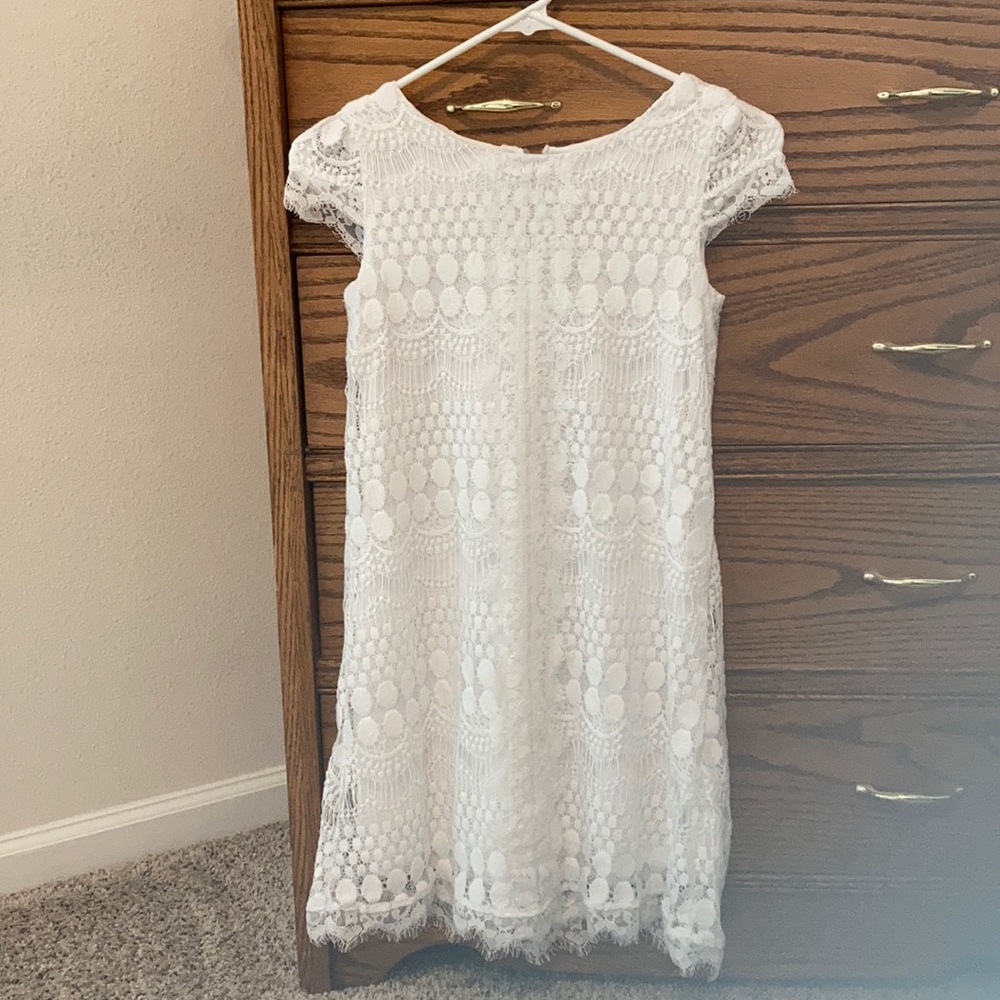 Girls White Lace Dress